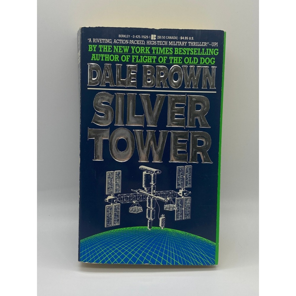 Dale Brown Silver Tower Paperback Book Blue Good Vintage Military Thriller